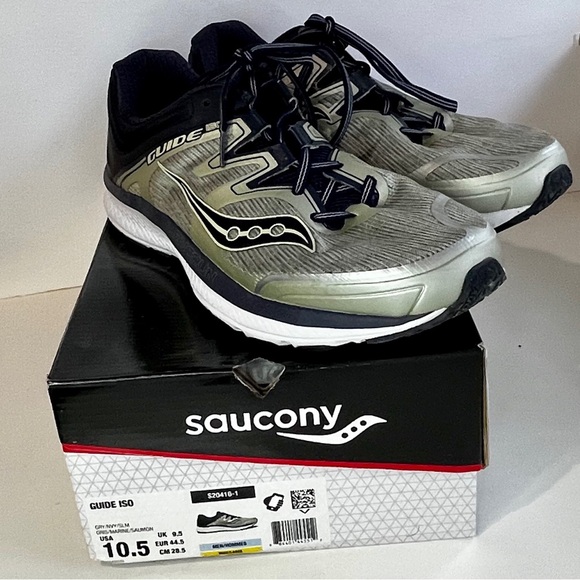 Saucony Guide ISO EVERUN Running Shoes - Gray and Black - sz. 10W - Picture 2 of 10